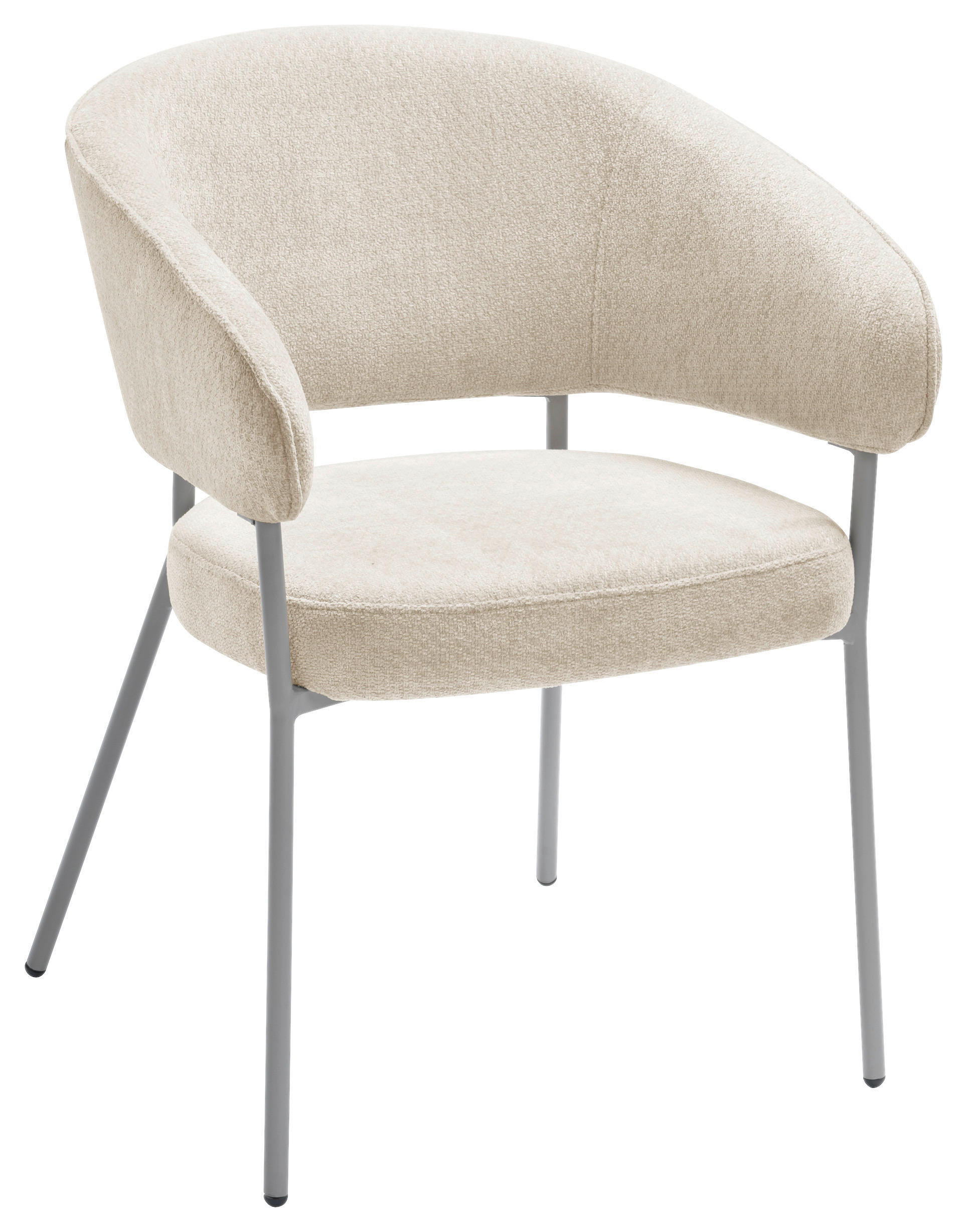ARMLEHNSTUHL  in Eisen Chenille  - Beige, LIFESTYLE, Holz/Textil (60/81/60cm) - Livetastic
