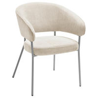 ARMLEHNSTUHL  in Eisen Chenille  - Beige, LIFESTYLE, Holz/Textil (60/81/60cm) - Livetastic