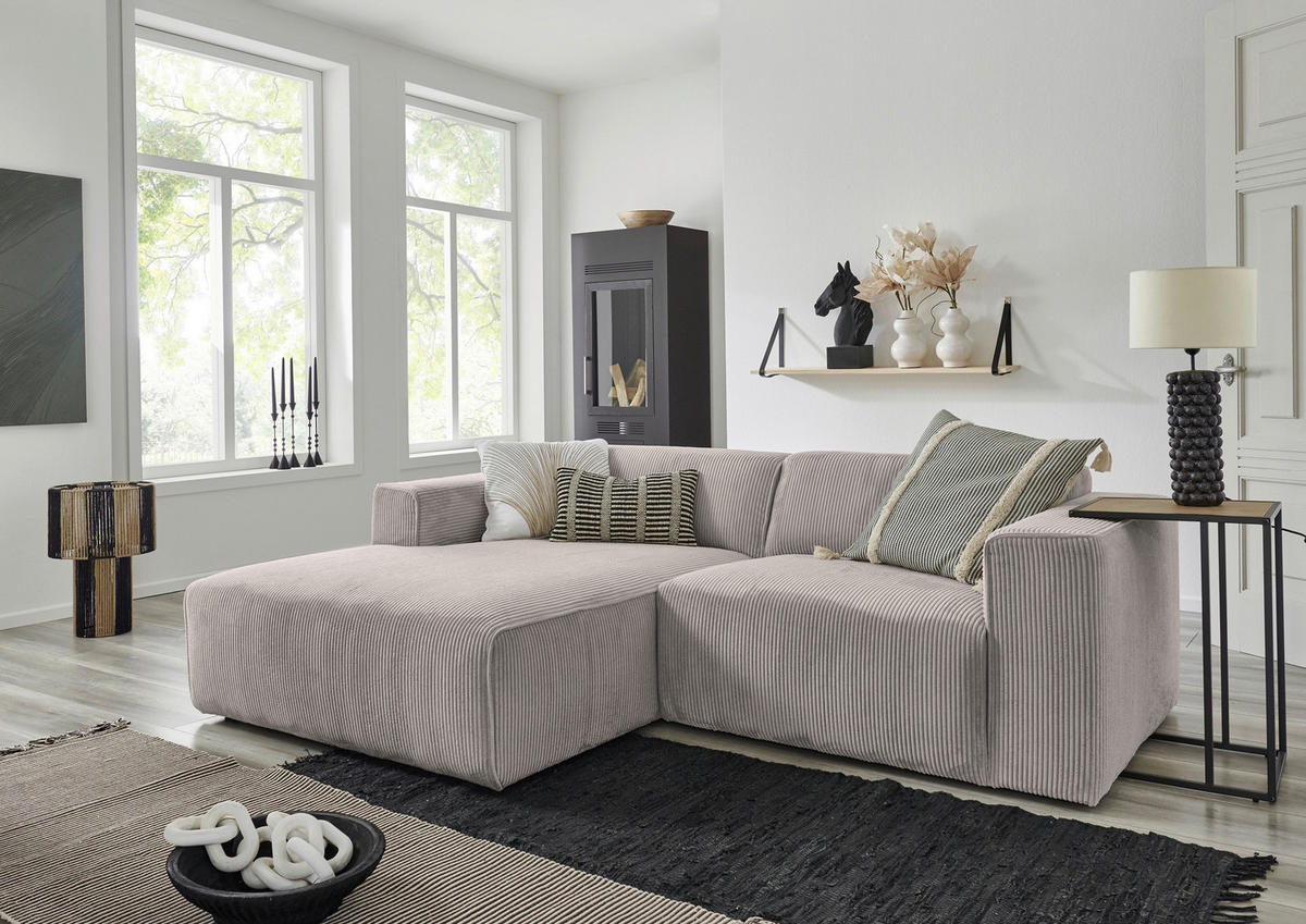 HÖRNSOFFA i manchester ljusgrå  - ljusgrå/svart, Design, textil/plast (161/234cm) - Livetastic