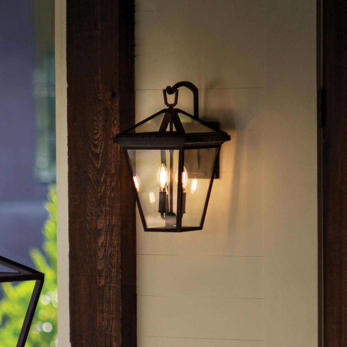 AUSSENWANDLEUCHTE - Schwarz, Konventionell, Glas/Metall (25,4/28,6/45,9cm) - Elstead Lighting