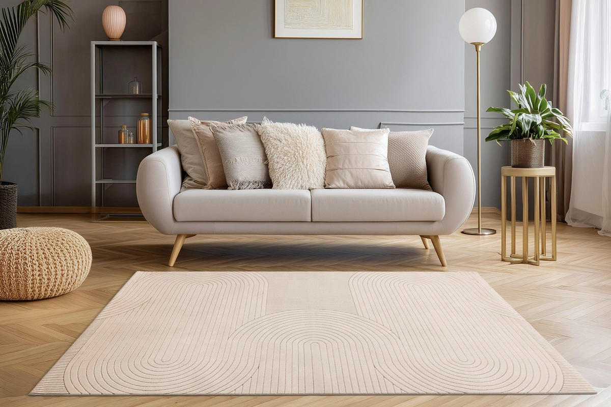 WEBTEPPICH Batucci Taupe  - Taupe, Design, Textil (120cm) - Batucci