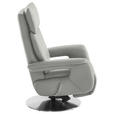 RELAXSESSEL in Leder Silberfarben  - Edelstahlfarben/Silberfarben, Design, Leder/Metall (78/112/85cm) - Cantus