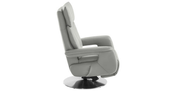 RELAXSESSEL in Leder Silberfarben - Edelstahlfarben/Silberfarben, Design, Leder/Metall (78/112/85cm) - Cantus