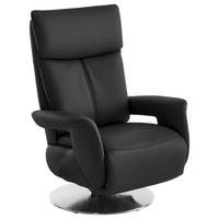 RELAXSESSEL in Leder Grau  - Edelstahlfarben/Grau, Design, Leder/Metall (78/112/85cm) - Cantus