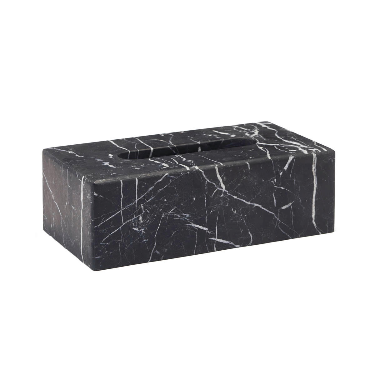 TASCHENTUCHBOX - Schwarz, Basics, Stein (27.3/14.4/9.2cm) - Aquanova