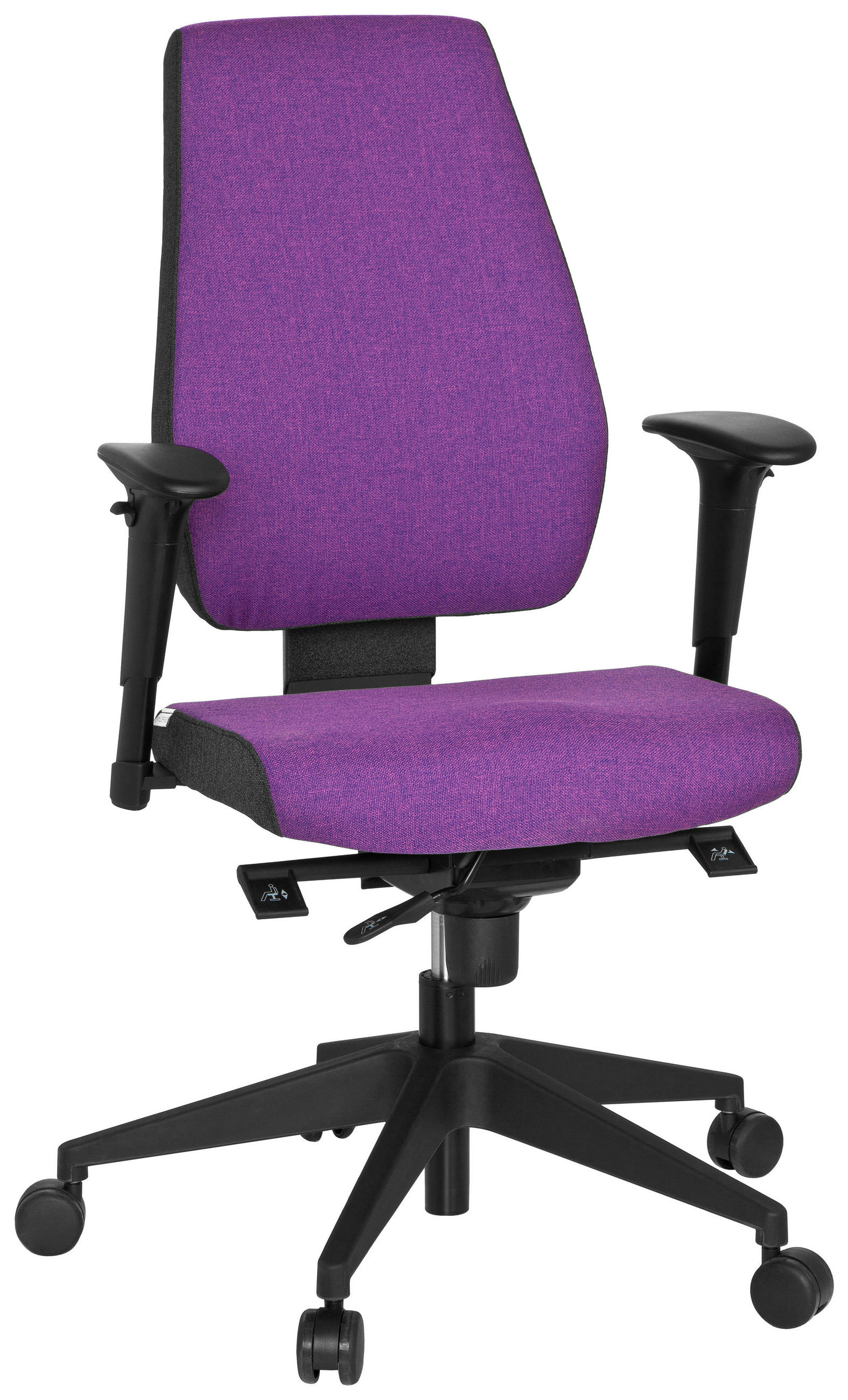 DREHSTUHL Flachgewebe Lila, Schwarz, Dunkelgrau  - Dunkelgrau/Lila, MODERN, Kunststoff/Textil (56/123/47cm) - MID.YOU