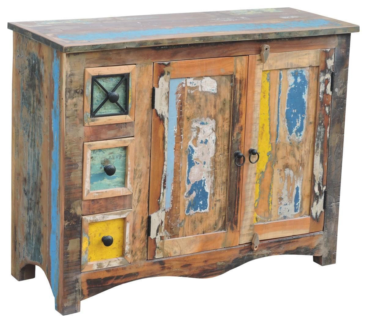 KOMODA, recyklované dřevo, vícebarevná, 110/85/40 cm - vícebarevná/hnědá, Lifestyle, kov/dřevo (110/85/40cm) - Landscape