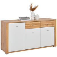 KOMODA S VRATIMA - boja hroma/boja hrasta, Konvencionalno, metal/pločasti materijal (148/78/45cm) - Hom`in