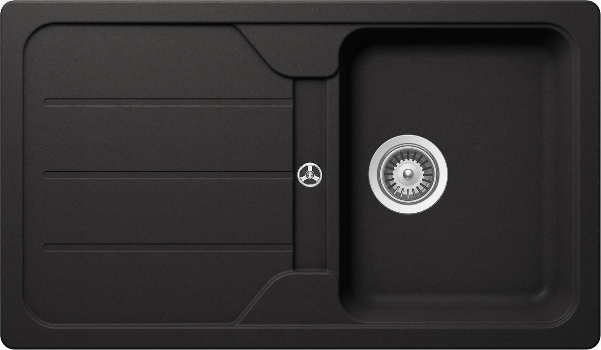 SPÜLE FOMD100AGNE  - Schwarz, Basics, Stein (86/50cm) - Schock