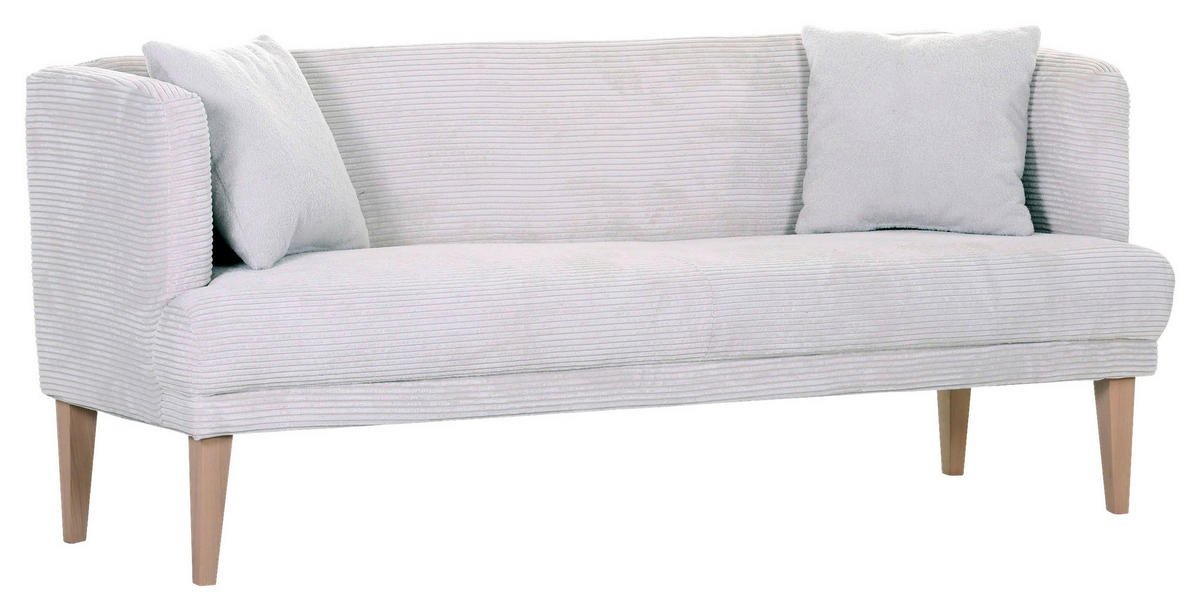SITZBANK in Textil Creme, Weiss, Eichefarben  - Weiss/Eichefarben, Design, Holz/Textil (190/83/70cm) - Landscape