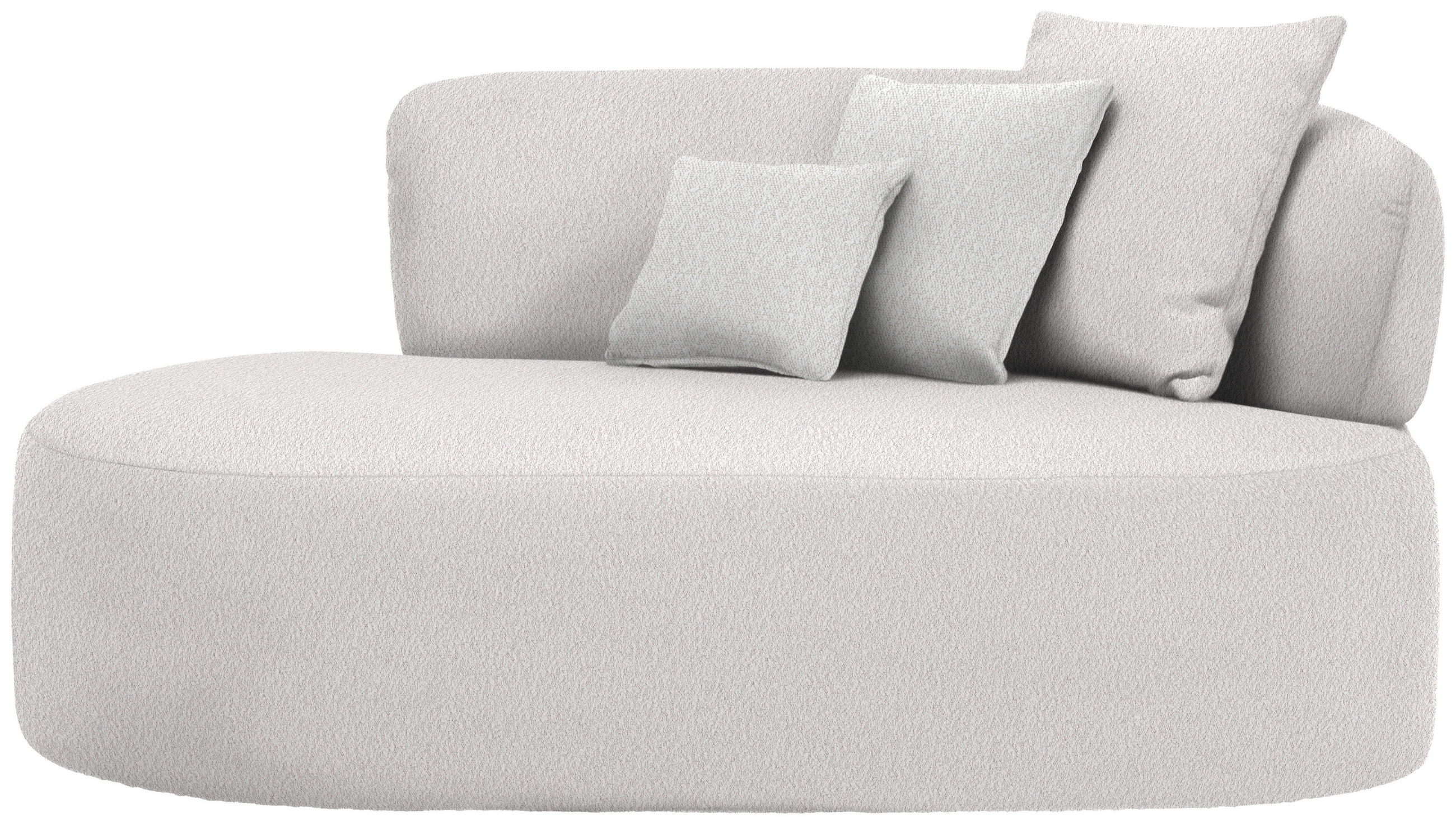 RÉCAMIERE in Bouclé Sandfarben, Hellrosa  - Sandfarben/Hellrosa, MODERN, Kunststoff/Textil (166/86/105cm) - Hom`in