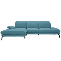 ECKSOFA in Flachgewebe Blau  - Blau/Schwarz, Design, Textil/Metall (180/289cm) - Stylife