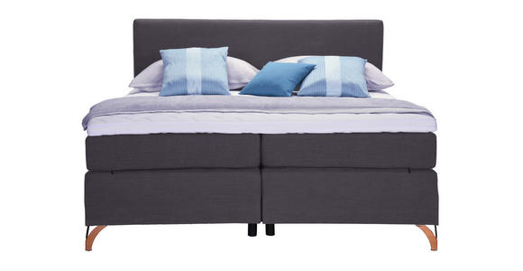 BOXSPRINGBETT 180/200 cm in Anthrazit - Anthrazit/Kupferfarben, KONVENTIONELL, Textil/Metall (180/200cm) - Esposa