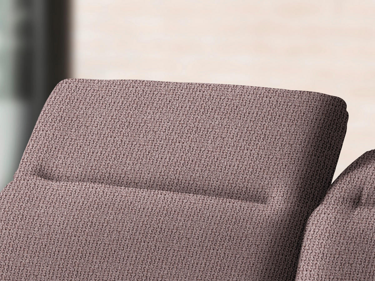 ECKSOFA in Webstoff Altrosa  - Schwarz/Altrosa, Design, Textil/Metall (180/289cm) - Stylife