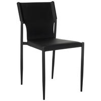 BESÖKSSTOL  i svart  - svart, Modern, metall/läder (44/82/52cm) - MID.YOU