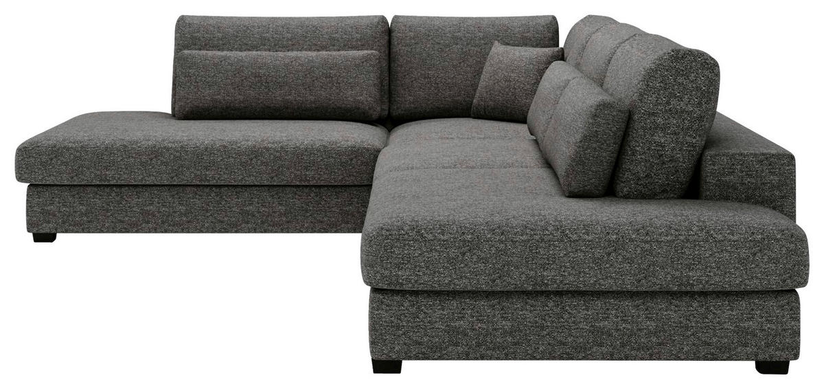 ECKSOFA Grau Plüsch, Bouclé  - Schwarz/Grau, Design, Kunststoff/Textil (244/332cm) - Livetastic