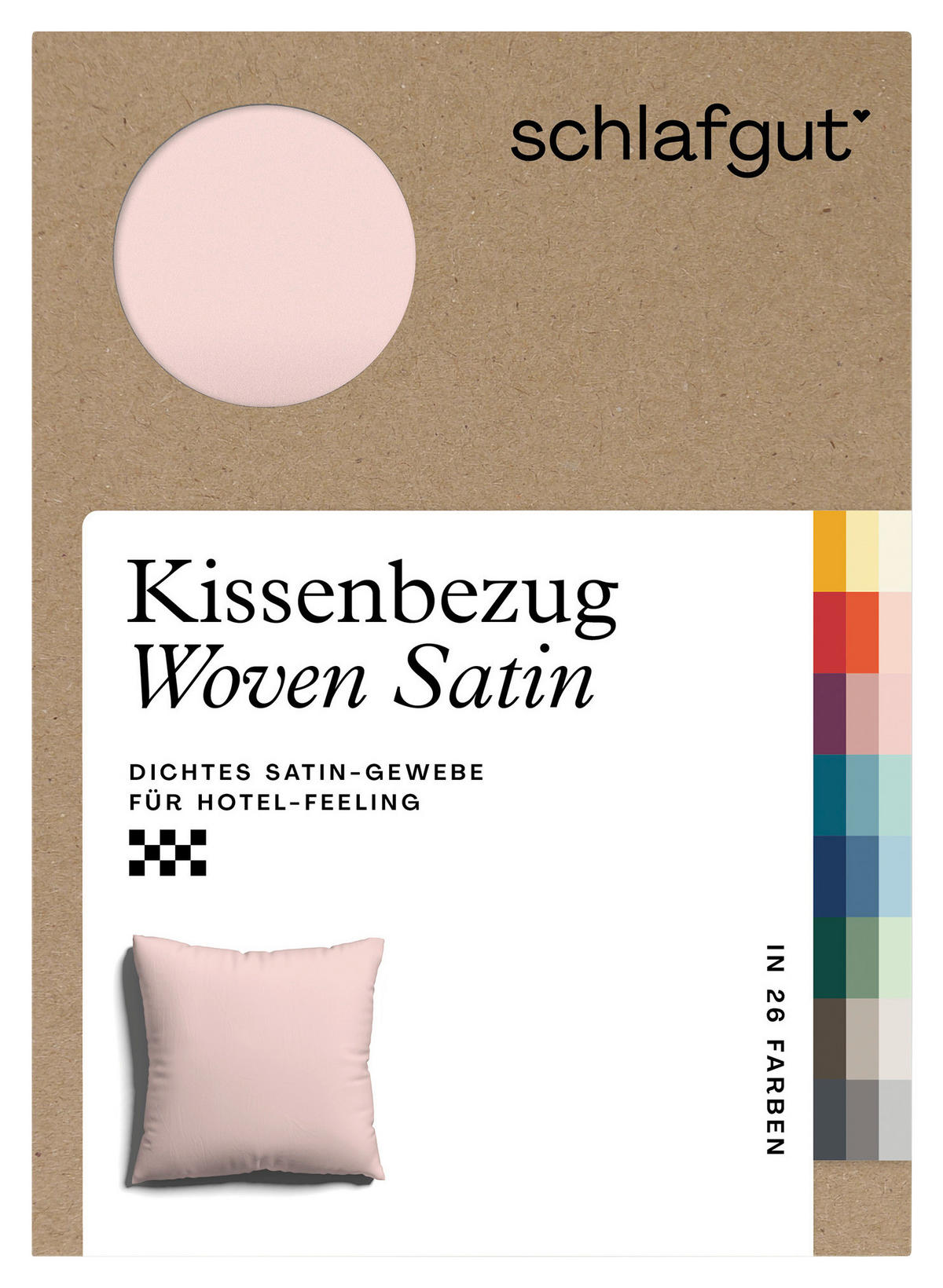KISSENHÜLLE WOVEN SATIN 40/40 cm  - Hellrosa, Basics, Textil (40/40cm) - Schlafgut