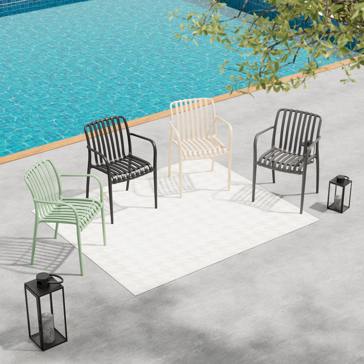 STAPELSESSEL - Grau, Modern, Kunststoff (55/81/57cm) - Ambia Garden