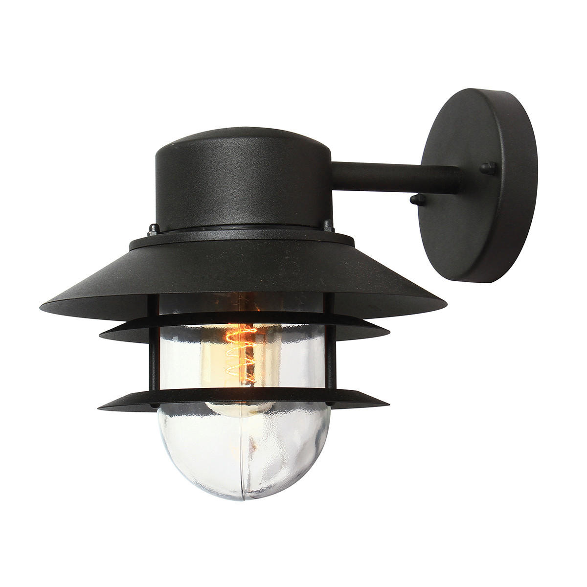ZUNANJA STENSKA SVETILKA  Copenhagen      22/23,6 cm       - črna, Konvencionalno, kovina/steklo (22/23,6cm) - Elstead Lighting
