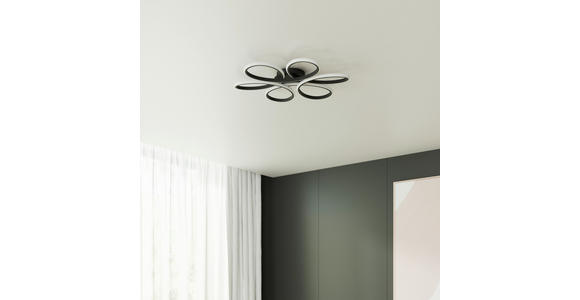 LED-DECKENLEUCHTE Matar 70/10 cm  - Schwarz, Design, Kunststoff/Metall (70/10cm) - Novel