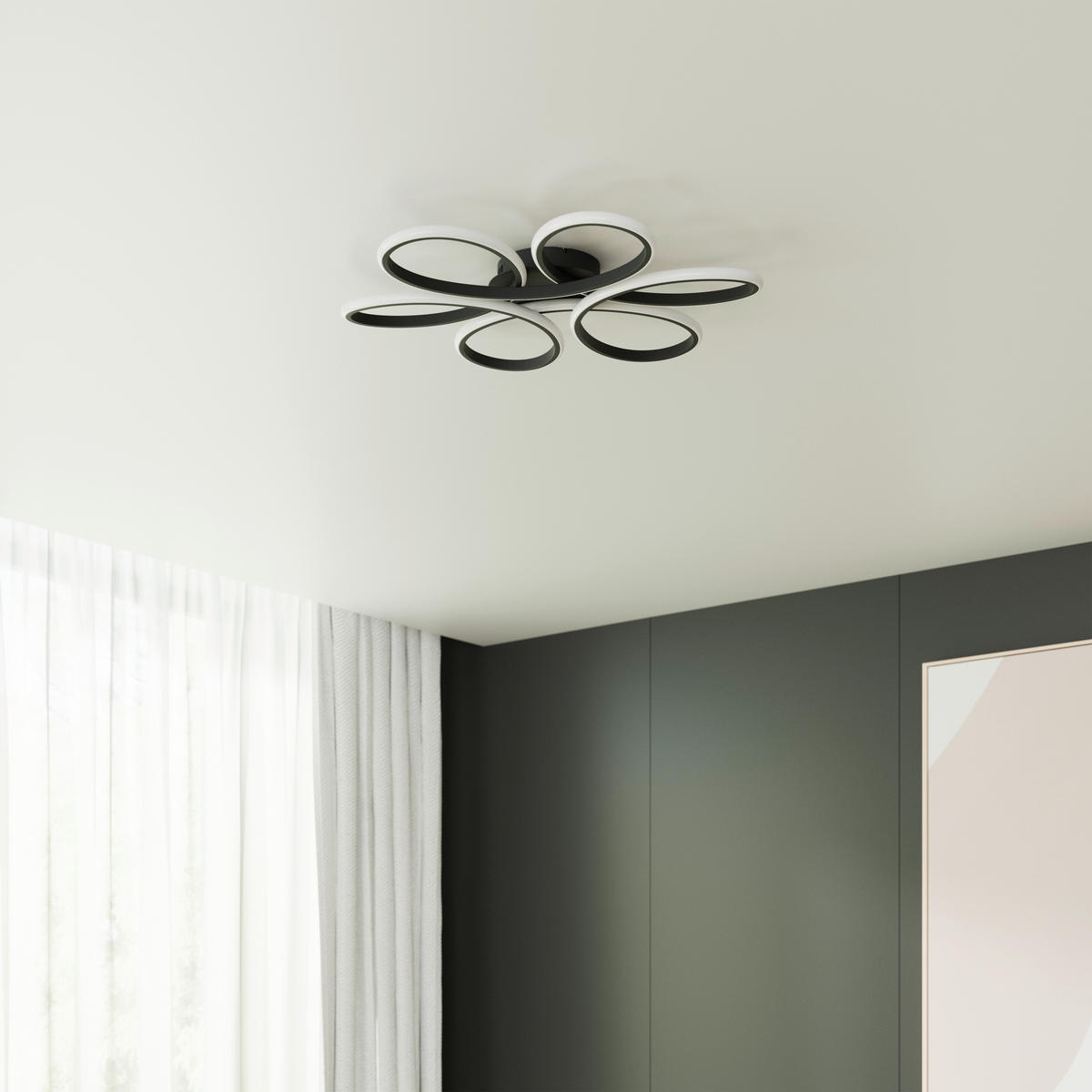 LED SVJETILJKA STROPNA Matar  - crna, Design, metal/plastika (70/10cm) - Novel