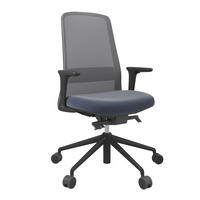 DREHSTUHL Lederlook Grau, Schwarz, Dunkelblau  - Schwarz/Dunkelblau, MODERN, Kunststoff/Textil (70/103-115/70cm)