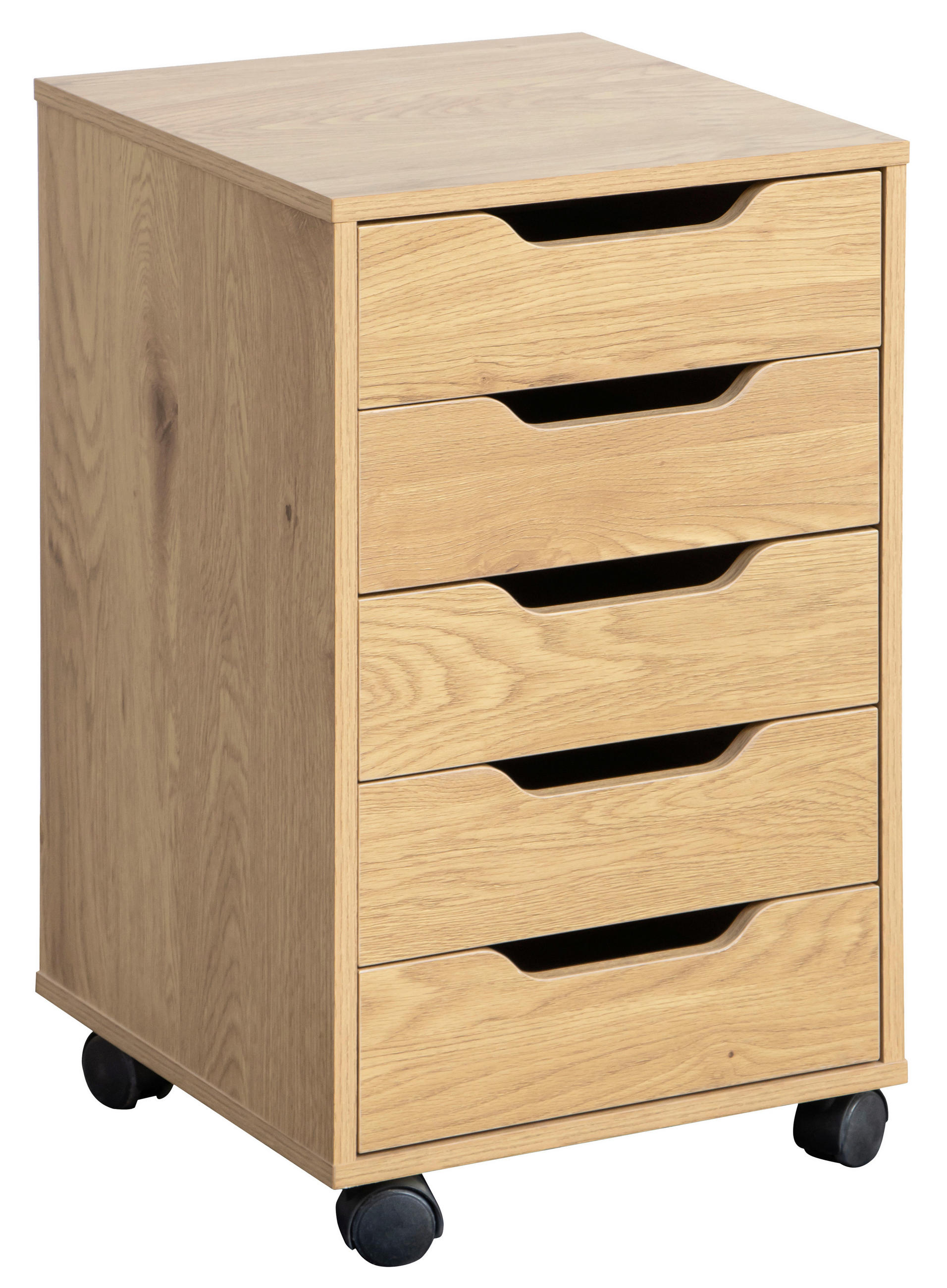 ROLLCONTAINER Eichefarben  - Eichefarben, MODERN, Holzwerkstoff/Kunststoff (40/68/40cm) - Livetastic