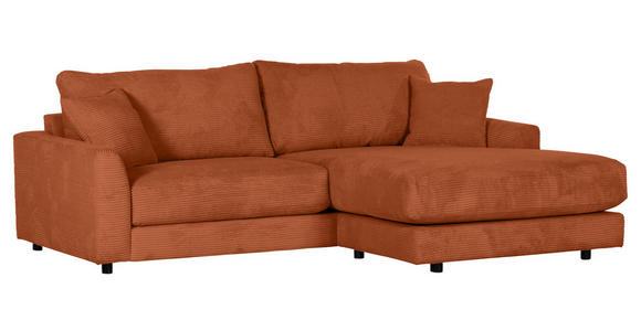 ECKSOFA Kupferfarben Cord  - Schwarz/Kupferfarben, Design, Kunststoff/Textil (240/175cm) - Landscape