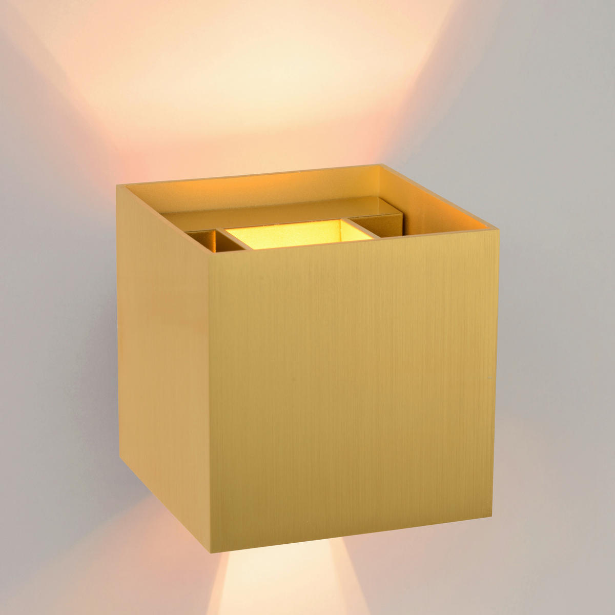LED-WANDLEUCHTE Xio 9.7/9.7/9.7 cm   - Goldfarben, Design, Metall (9.7/9.7/9.7cm) - Lucide
