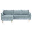 ECKSOFA Blau Flachgewebe  - Blau/Buchefarben, KONVENTIONELL, Holz/Textil (144/230cm) - Carryhome