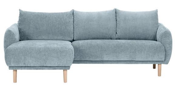 ECKSOFA Blau Flachgewebe - Blau/Buchefarben, KONVENTIONELL, Holz/Textil (144/230cm) - Carryhome