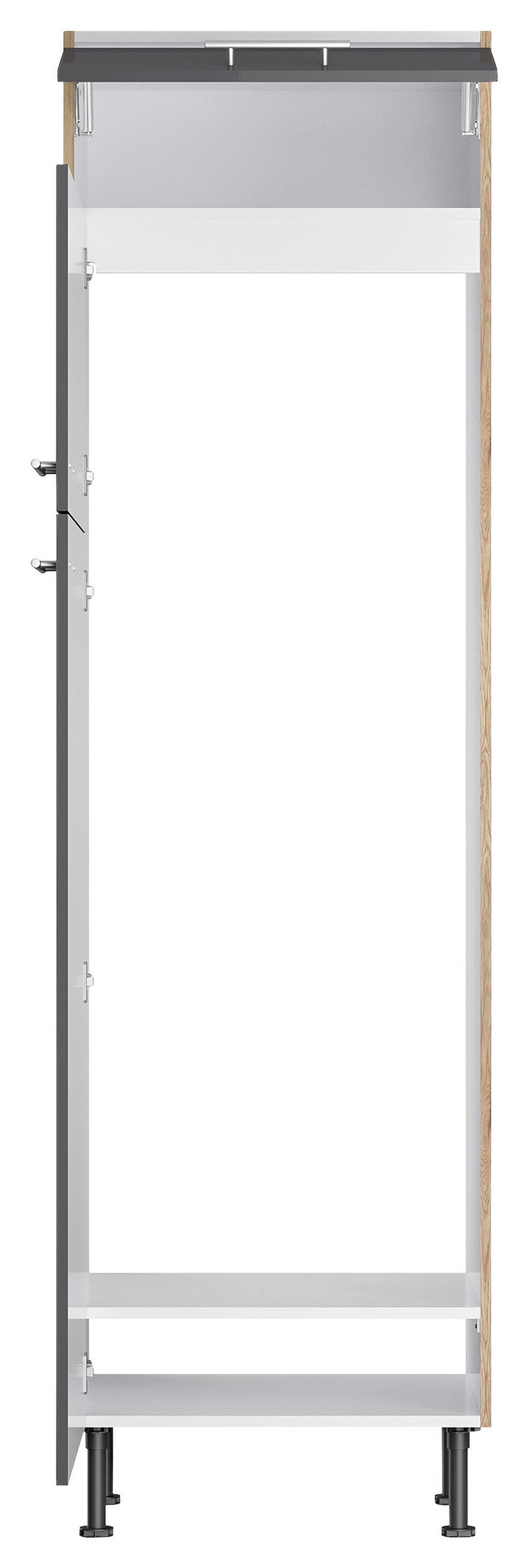 GERÄTEUMBAUSCHRANK 60/211,8/58,1 cm  in Anthrazit, Wildeiche  - Wildeiche/Edelstahlfarben, Basics, Holzwerkstoff/Metall (60/211,8/58,1cm) - Optifit