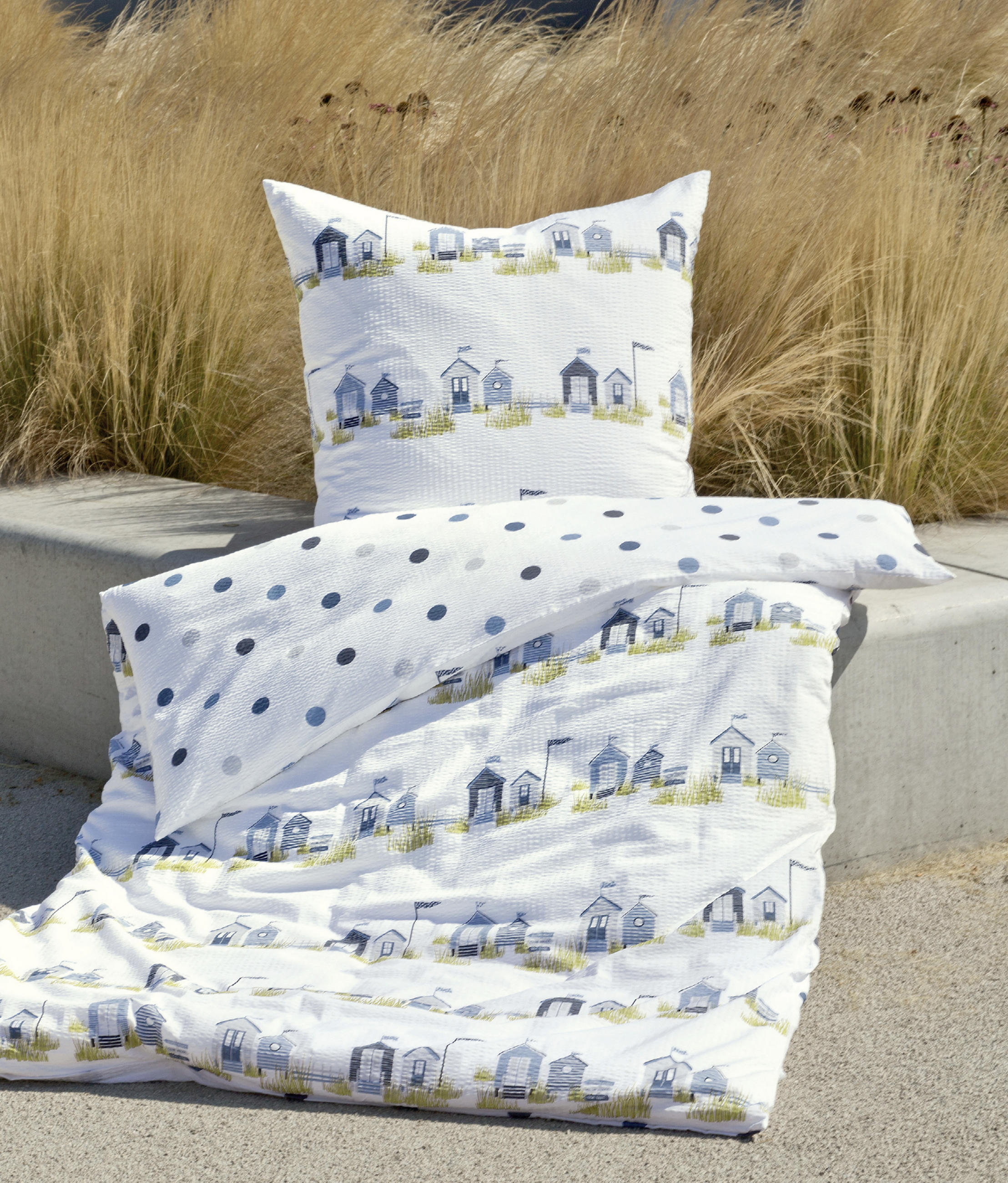 BETTWÄSCHE TANGO Seersucker 135/200 cm  - Blau, Basics, Textil (135/200cm) - Janine