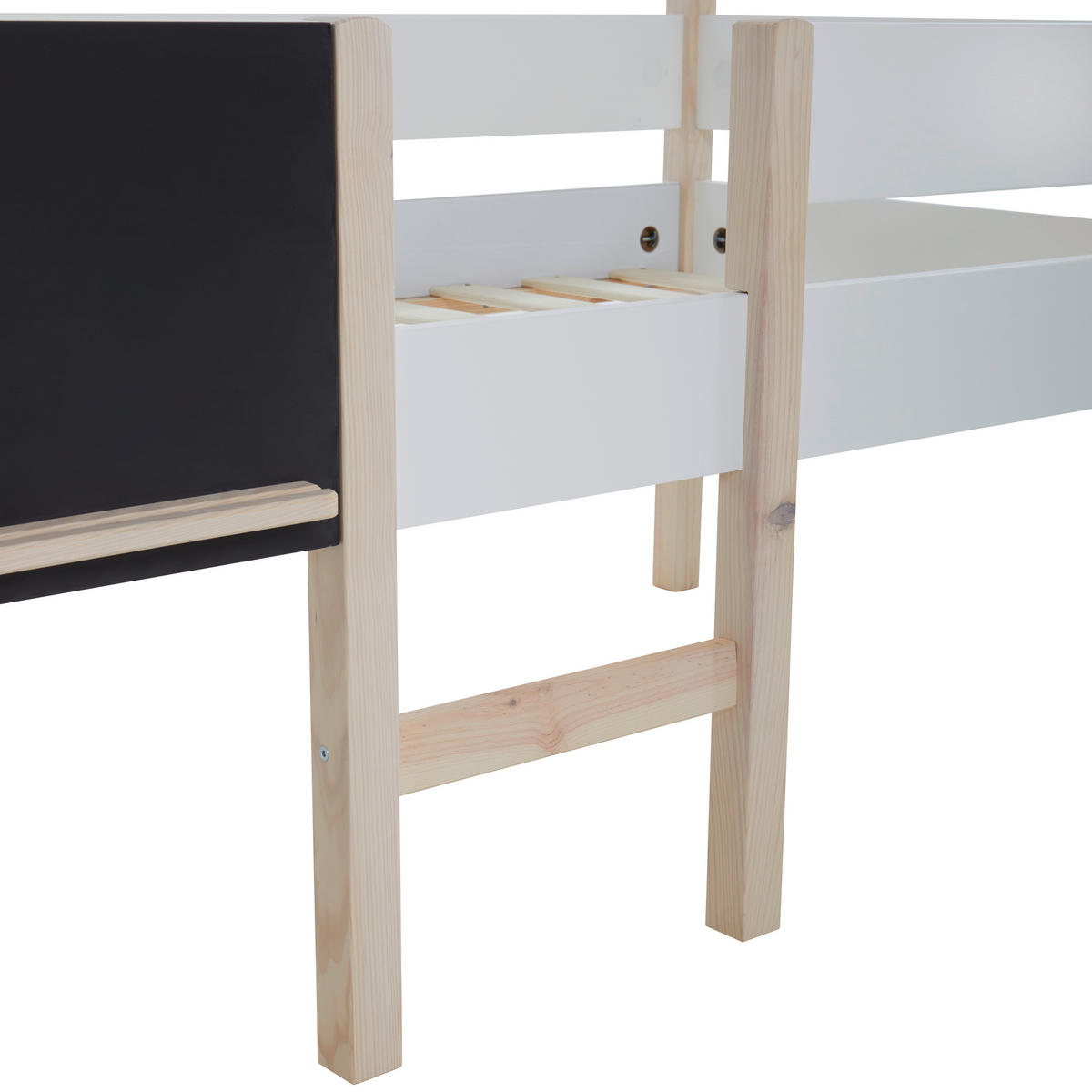 HAUSBETT Leiter, Rollrost 90/200 cm  - Schwarz/Weiß, Design, Holz/Holzwerkstoff (90/200cm) - Xora