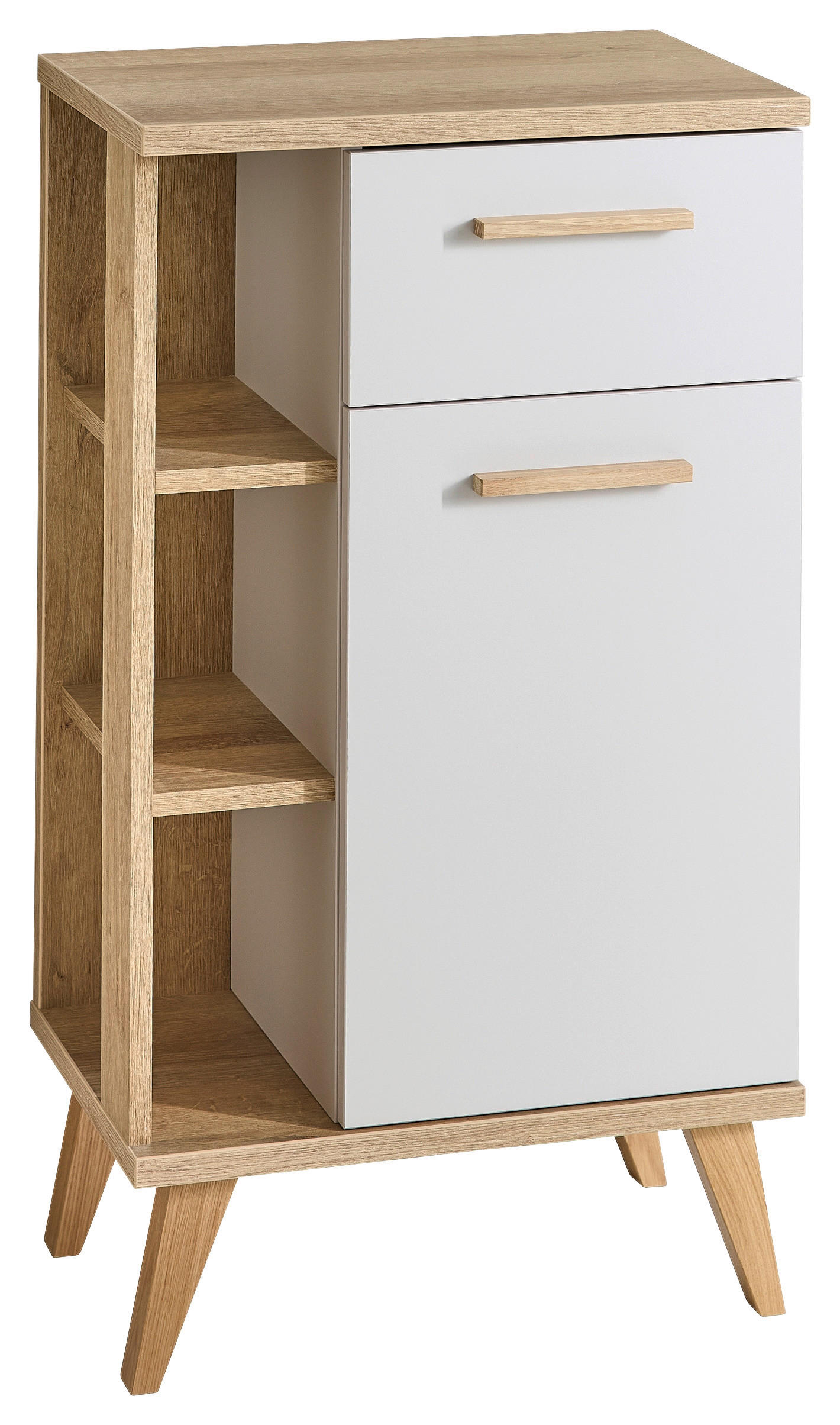 UNTERSCHRANK 50,5/89,5/33 cm   - Kaschmir/Eichefarben, Design, Glas/Holzwerkstoff (50,5/89,5/33cm) - Xora