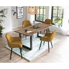 TISCHGRUPPE Gelb, Walnussfarben  - Gelb/Walnussfarben, MODERN, Holz/Textil (160/90/75cm) - Livetastic