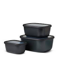 VORRATSDOSENSET 3-teilig  - Schwarz, KONVENTIONELL, Kunststoff (25,0/20,0/15cm) - Mepal