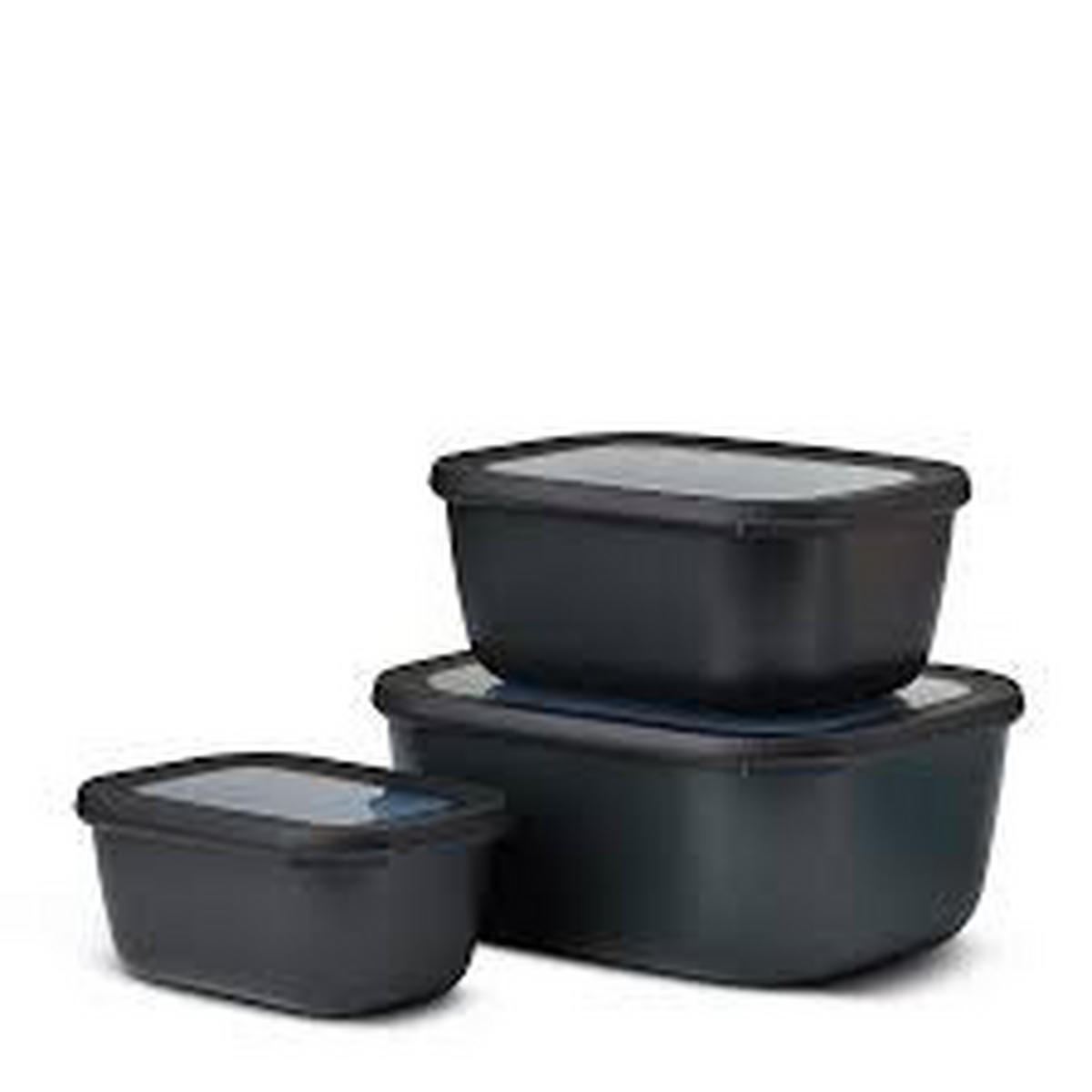 VORRATSDOSENSET 3-teilig  - Schwarz, KONVENTIONELL, Kunststoff (25,0/20,0/15cm) - Mepal