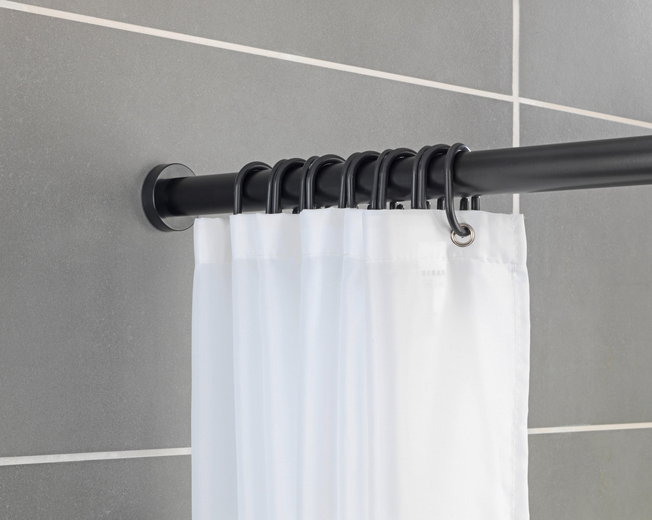 DUSCHSTANGE - Schwarz, KONVENTIONELL, Metall (70-115cm) - Schöner Wohnen