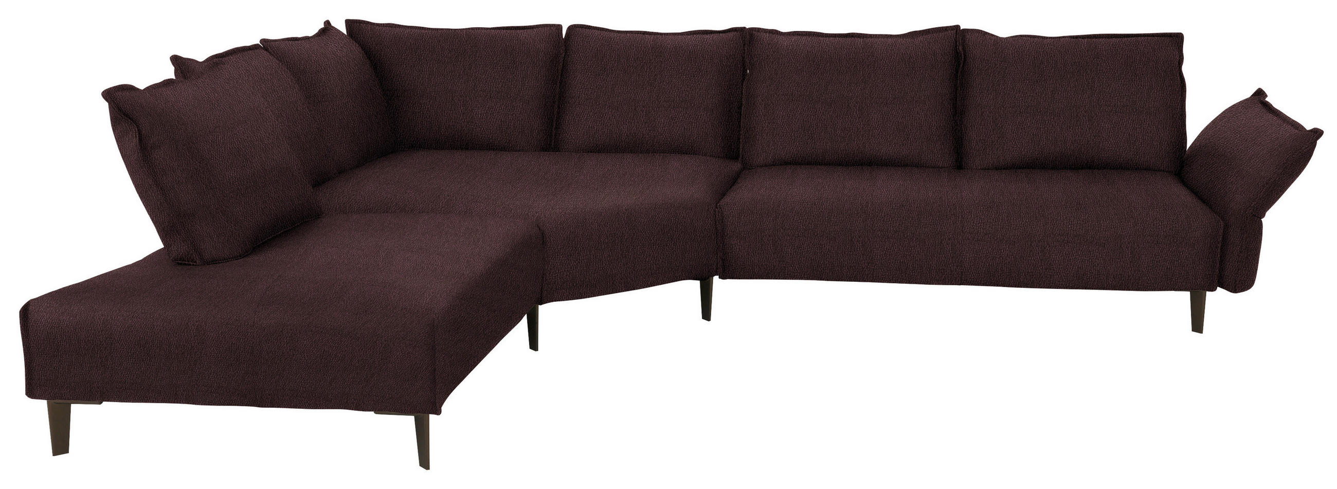 ECKSOFA in Echtleder Dunkelbraun  - Dunkelbraun/Schwarz, Design, Leder/Metall (272/340cm) - W.Schillig