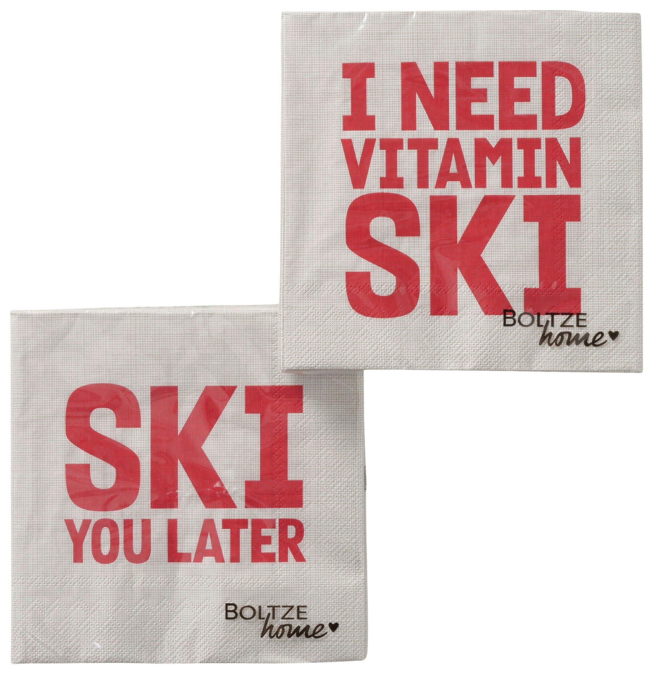 SERVIETTE    - Beige/Rot, Trend, Papier (16,5/16,5/3cm)