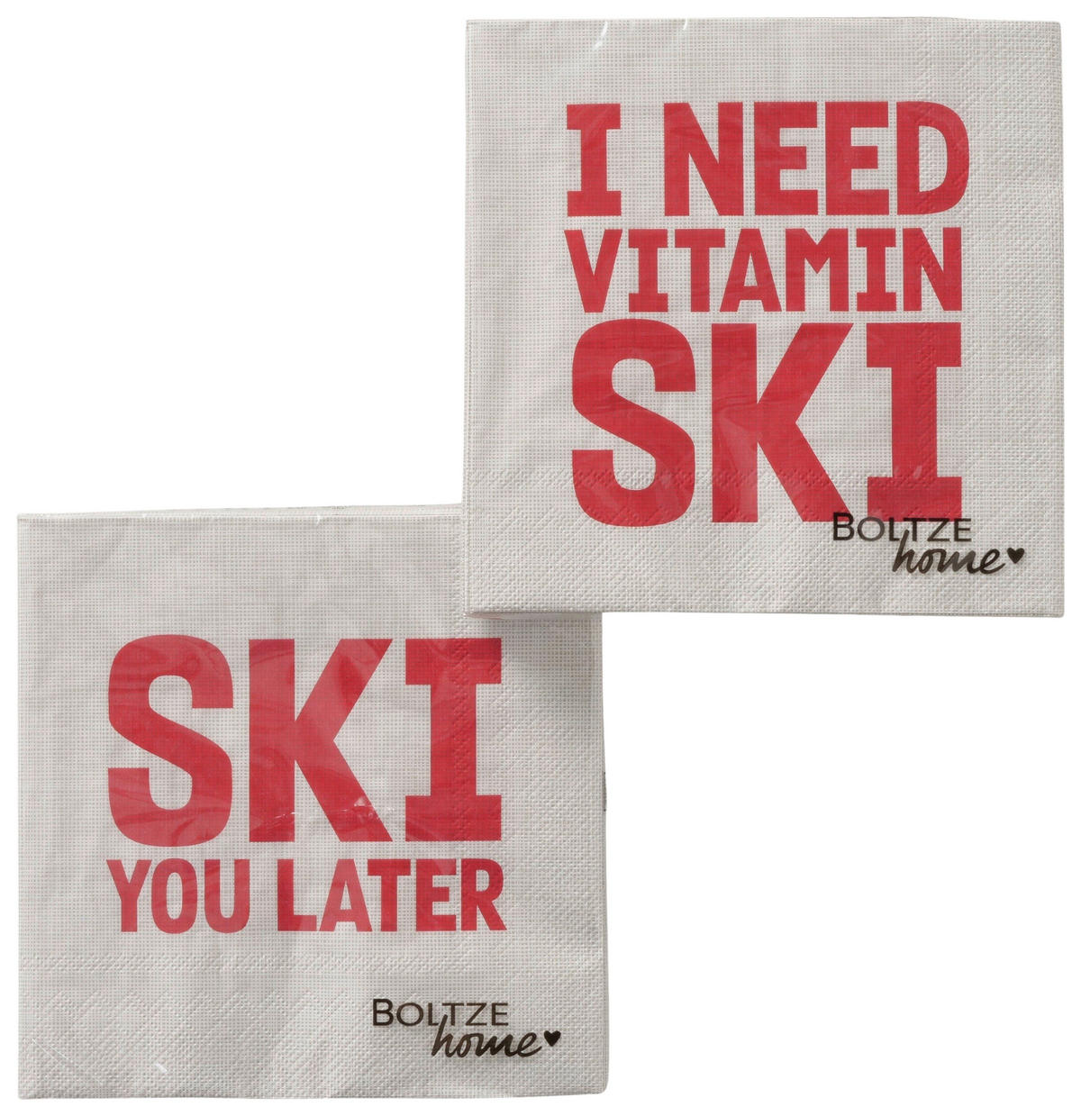 SERVIETTE    - Beige/Rot, Trend, Papier (16,5/16,5/3cm)