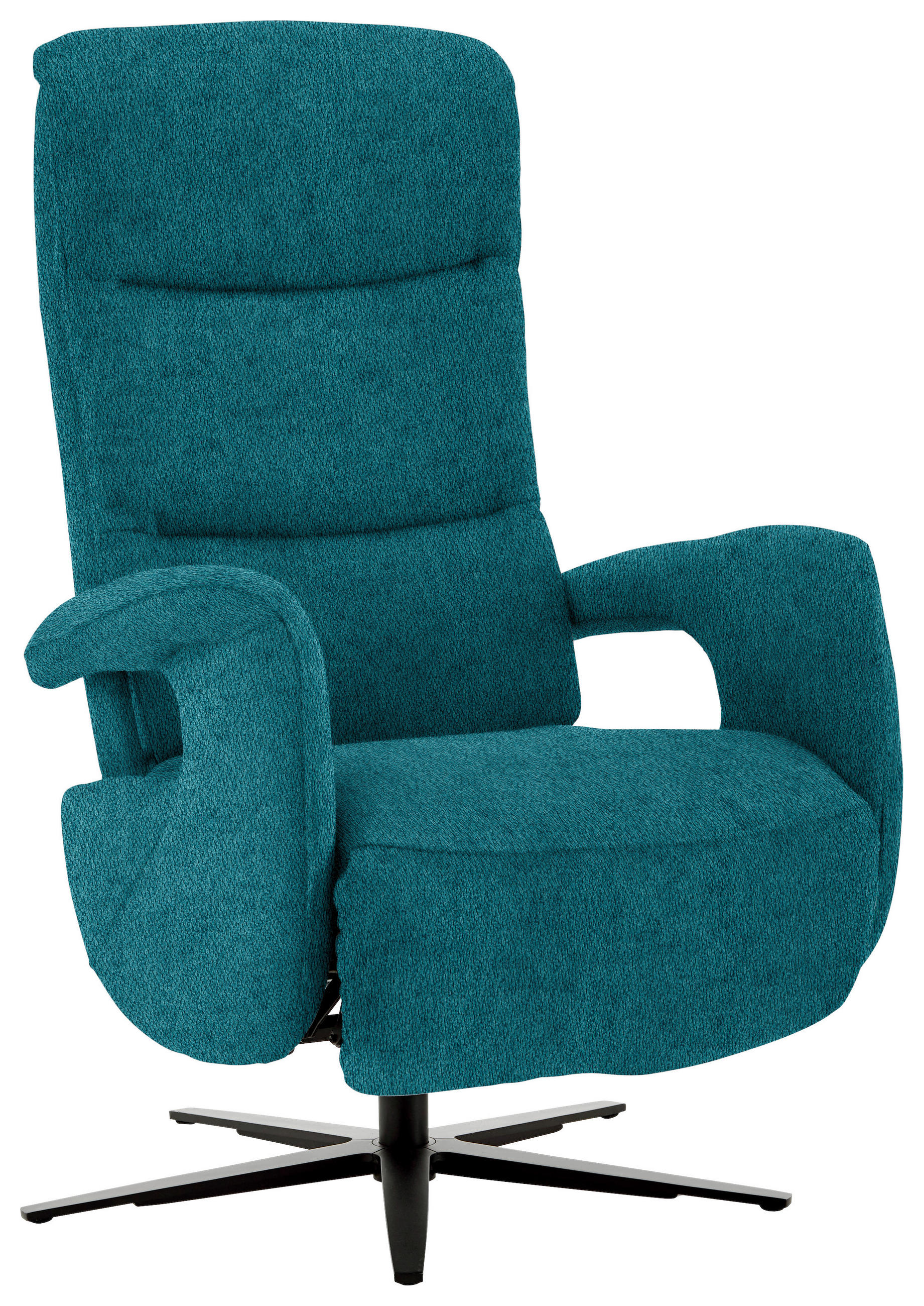 RELAXSESSEL in Textil Petrol  - Petrol/Schwarz, Design, Textil/Metall (71/112/83cm) - Beldomo Style