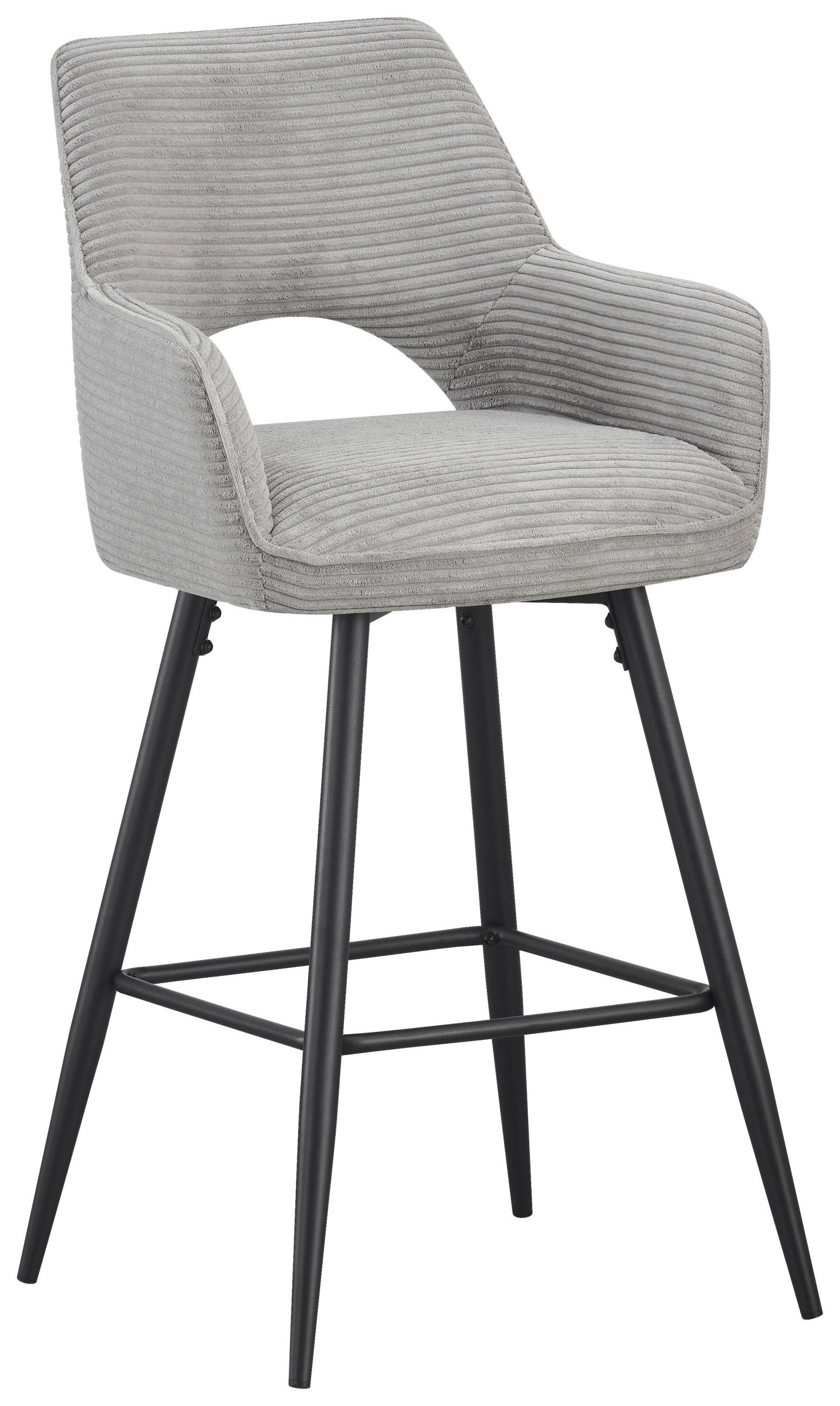 Hom`in Barhocker Schwarz, Hellgrau 56x110x58 cm
