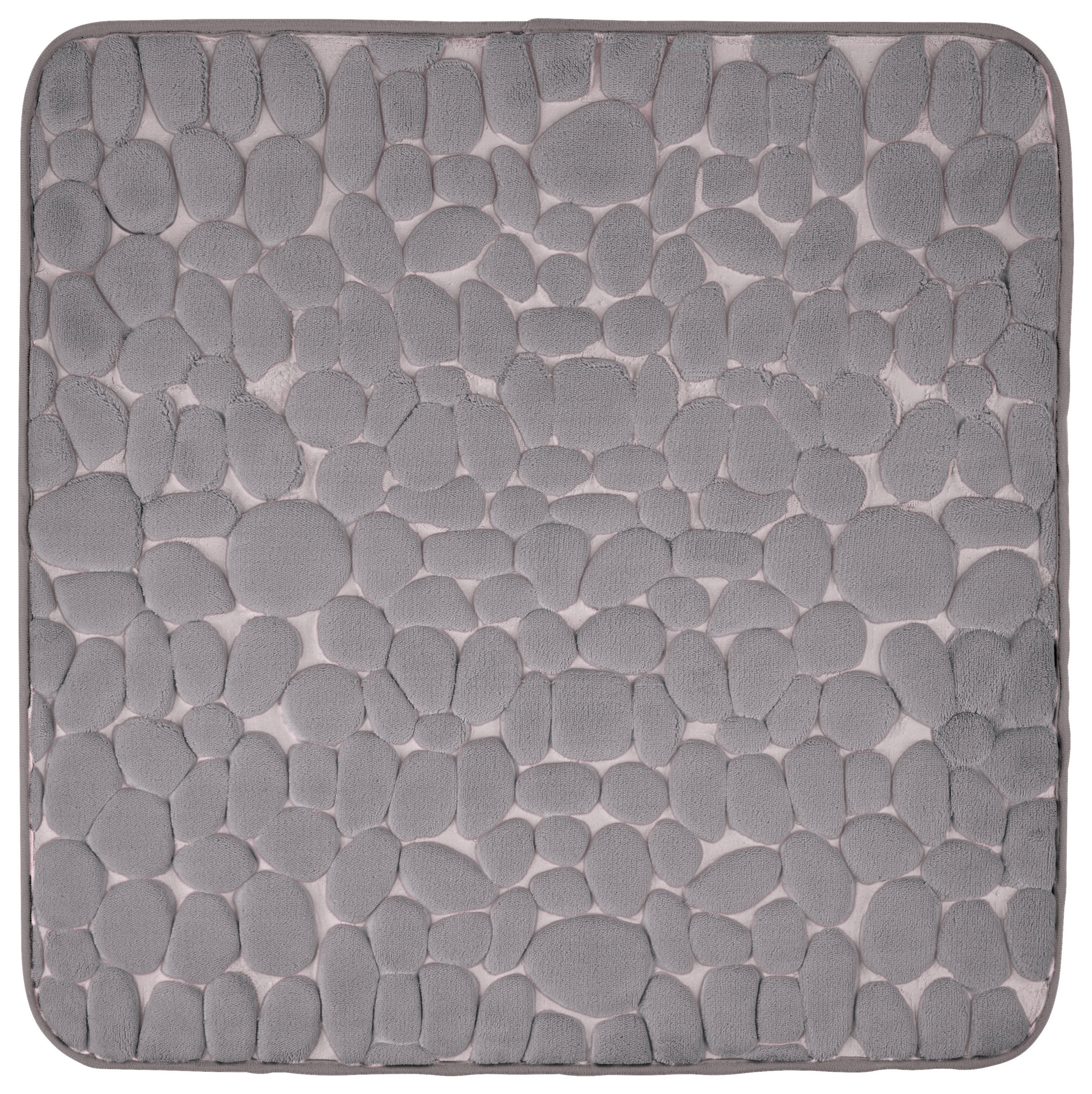 BADEMATTE Anthrazit 60/60 cm  - Anthrazit, Trend, Kunststoff/Textil (60/60cm) - Esposa