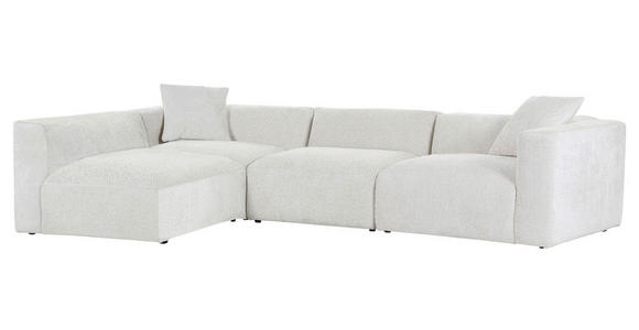 ECKSOFA Creme Chenille - Creme/Schwarz, MODERN, Kunststoff/Textil (239/317cm) - Carryhome