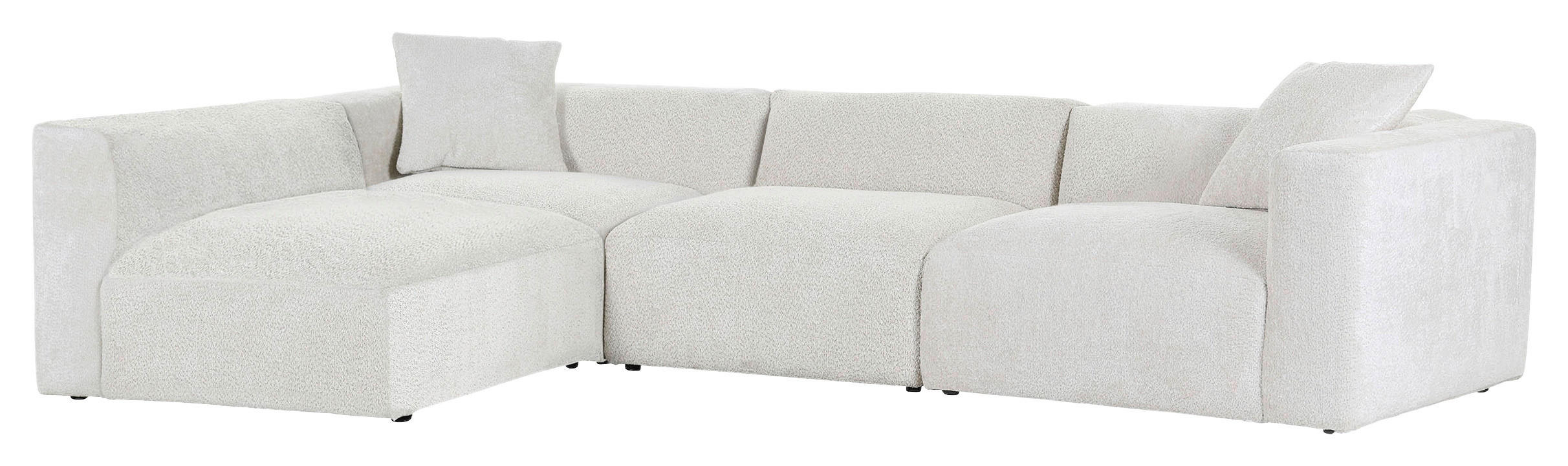 ECKSOFA Creme Chenille - Creme/Schwarz, MODERN, Kunststoff/Textil (239/317cm) - Carryhome