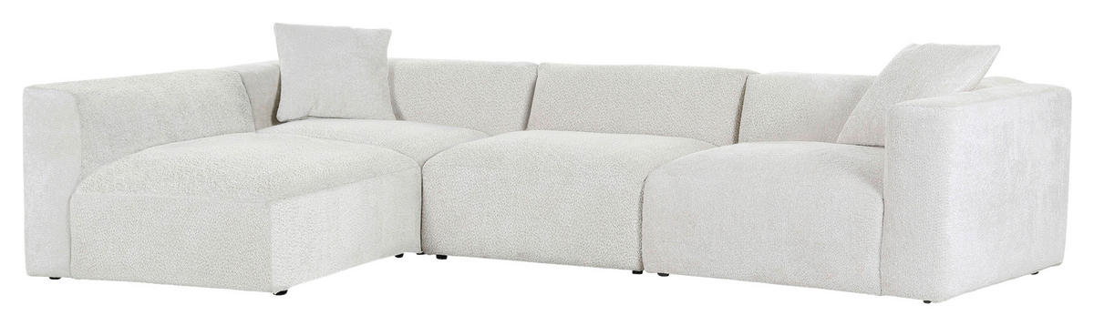 ECKSOFA in Chenille Creme  - Creme/Schwarz, Modern, Kunststoff/Textil (239/317cm) - Carryhome