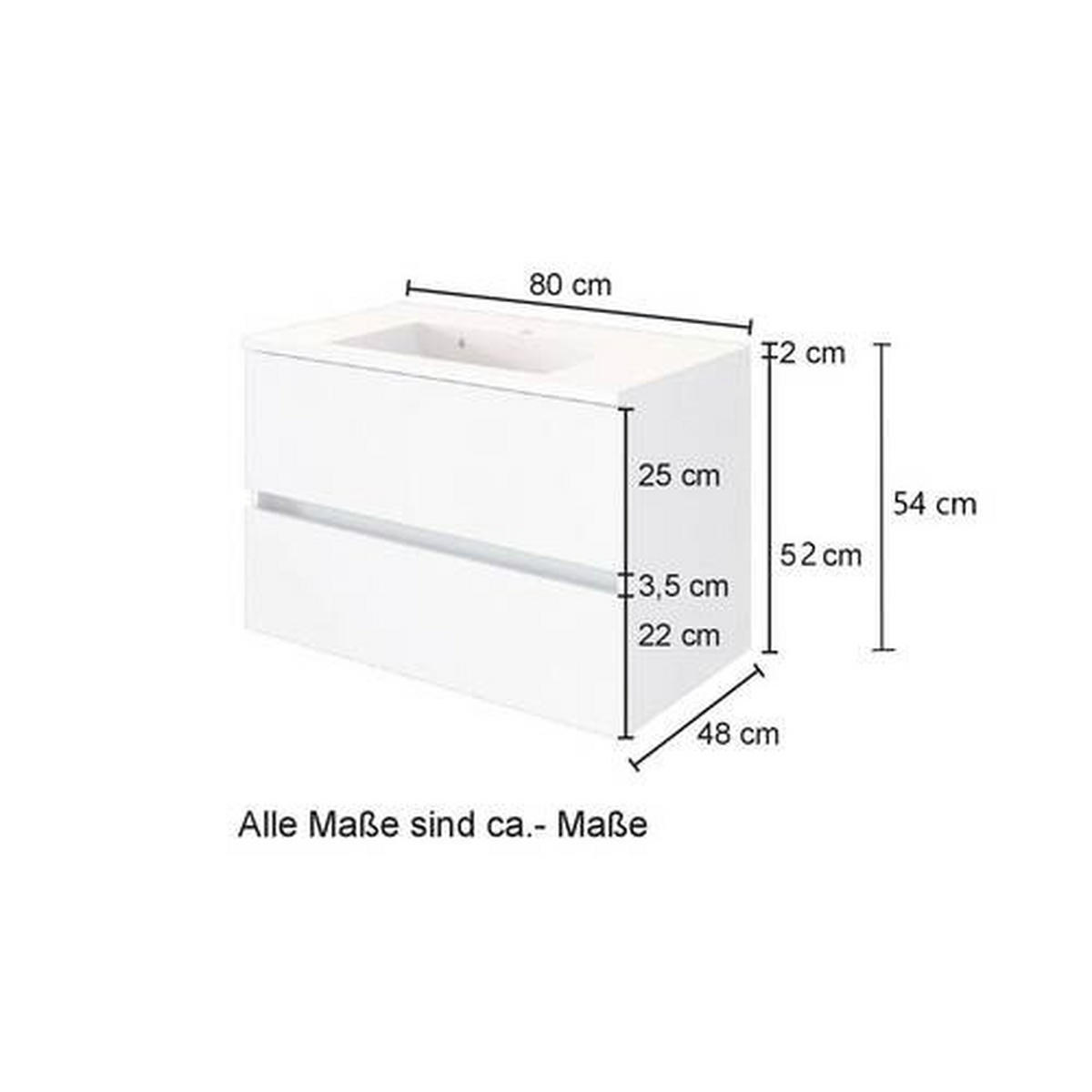 BADEZIMMER  in 160 cm  - Weiss/Eichefarben, Konventionell, Glas/Holzwerkstoff (160cm) - Held