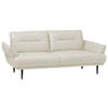 2-SITZER-SOFA in Lederlook Weiß  - Schwarz/Weiß, Design, Holz/Textil (183/85/96cm) - Livetastic